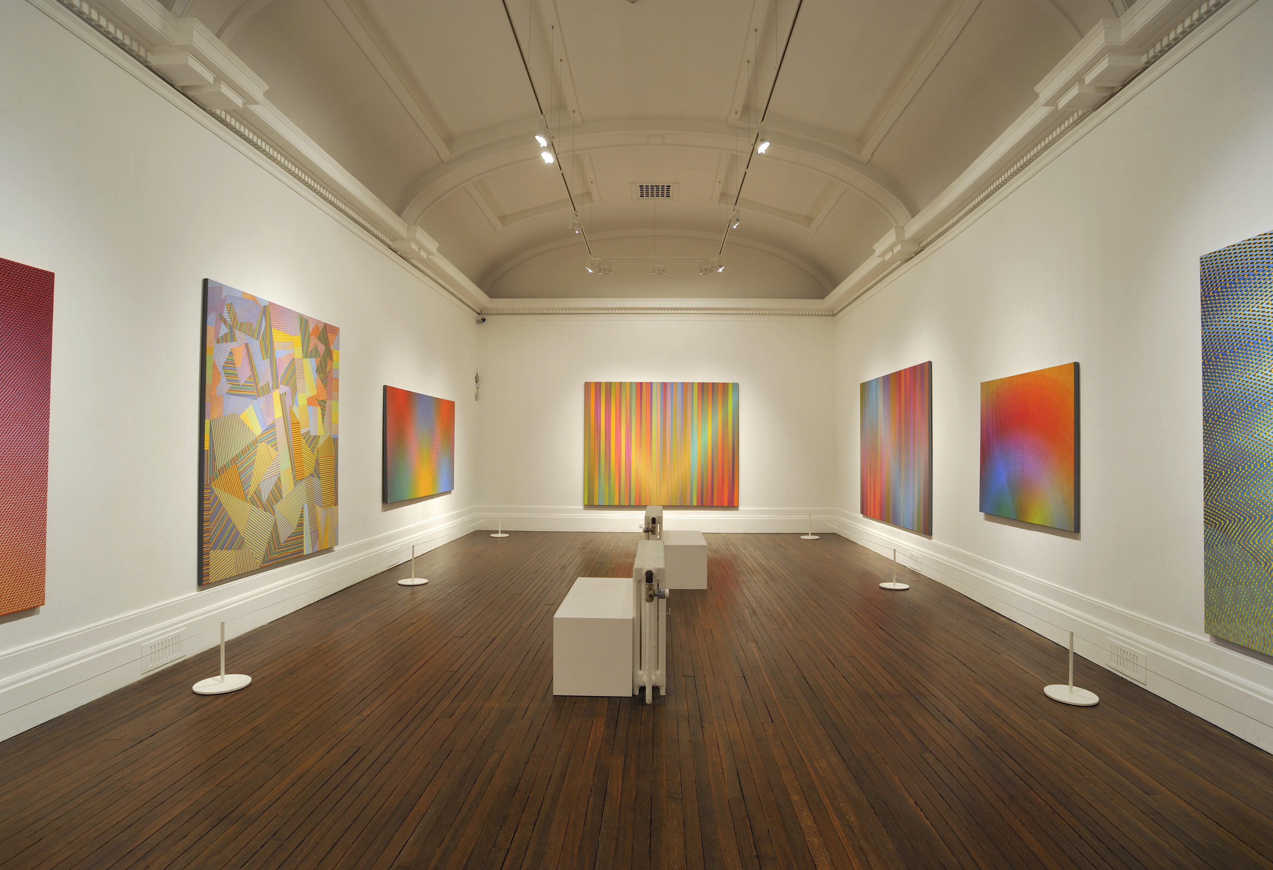 A number of colourfield and optical line paintings. Included in the exhibition David Whittaker: Paintings 1968-2006.